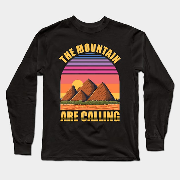 The Mountain Are Calling Long Sleeve T-Shirt by Mako Design 